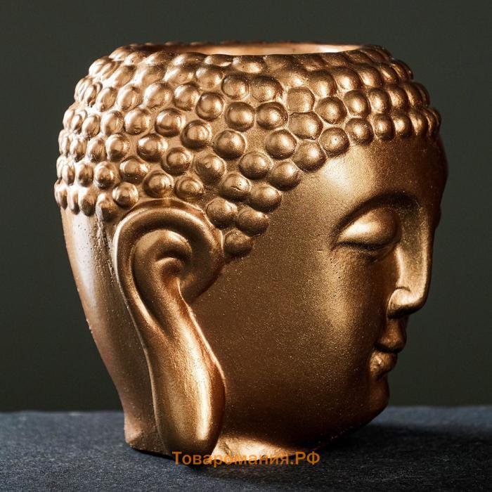 Кашпо - органайзер "Будда" бронза, 11х11х11см