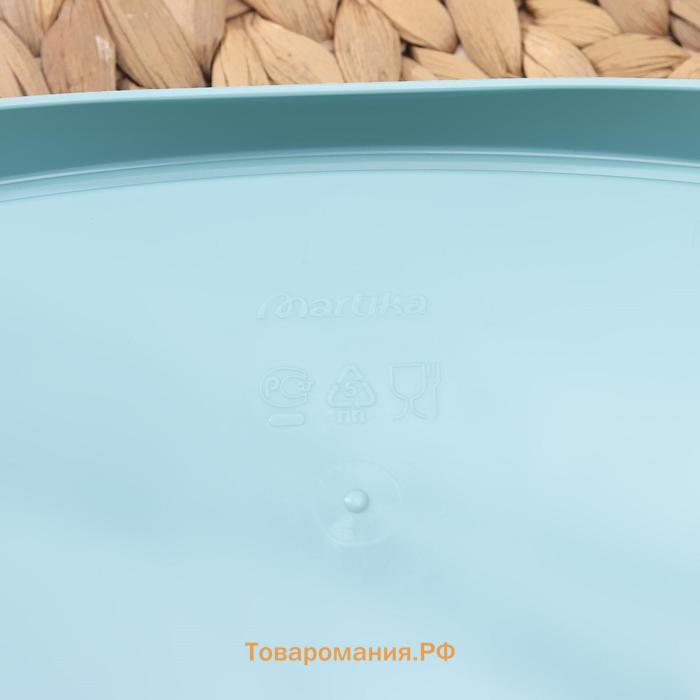 Маслёнка «Таира», пластиковая, 16,5×12 см, цвет бирюзовый