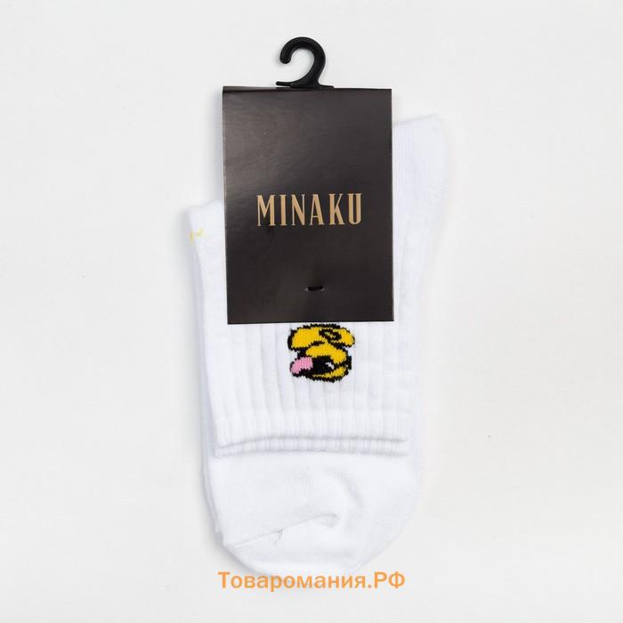 Носки женские MINAKU «Утёнок», цвет белый, размер 38-39 (25 см)