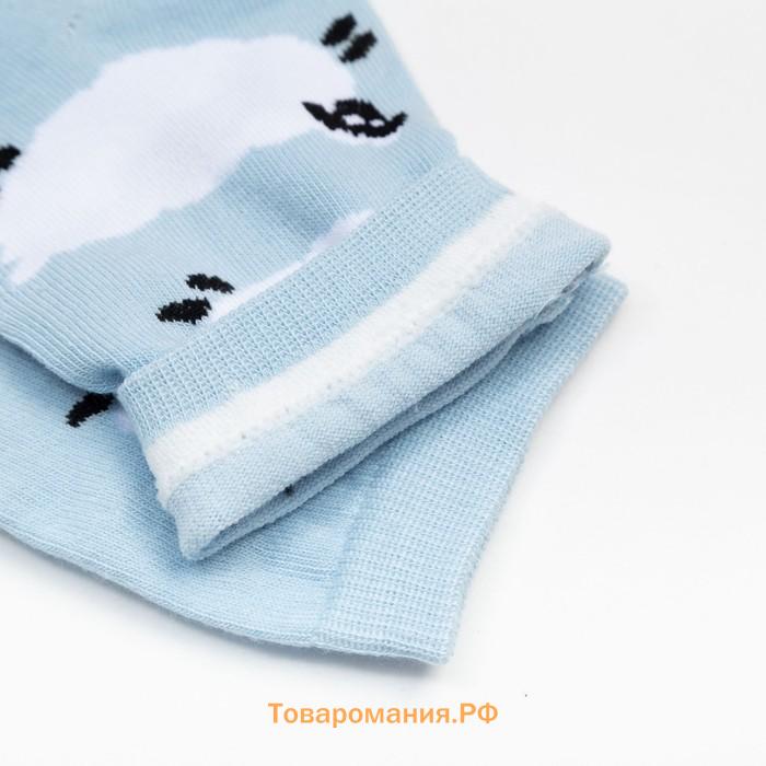Носки женские MINAKU «Sleep», цвет белый/голубой, размер 36-37 (23 см)