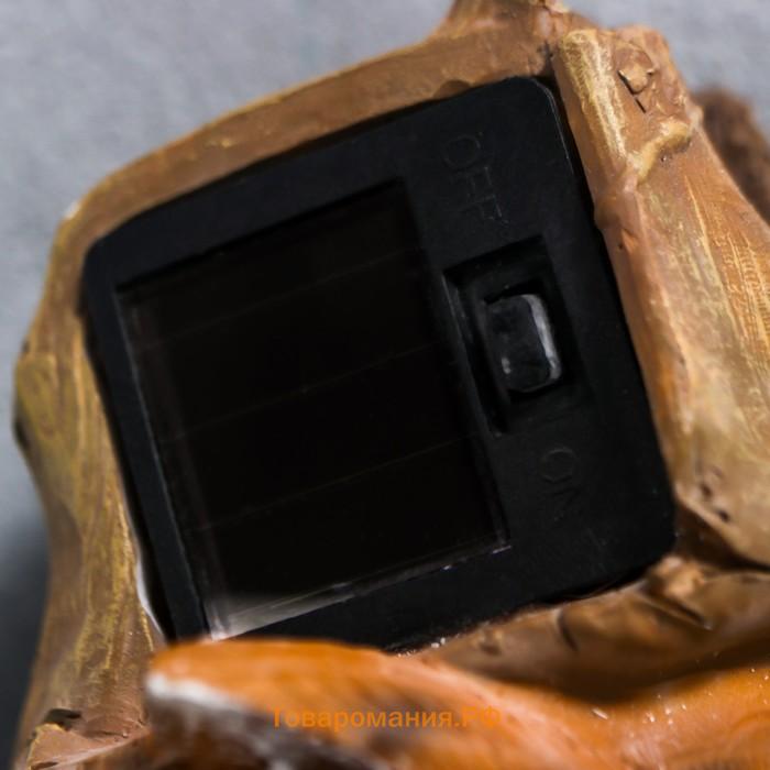 Сувенир настенный полистоун свет "Филин в дупле с биноклем" от солн.батареи 23х8,5х13,5 см