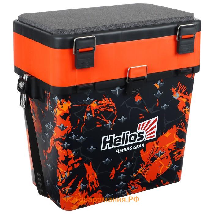 Ящик рыболовный зимний Helios SHARK, цвет оранжевый (HS-IB-19-SHO)