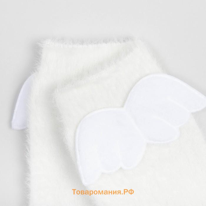 Носки махровые MINAKU с нашивкой, цвет белый, размер 36-39 (23-25 см)