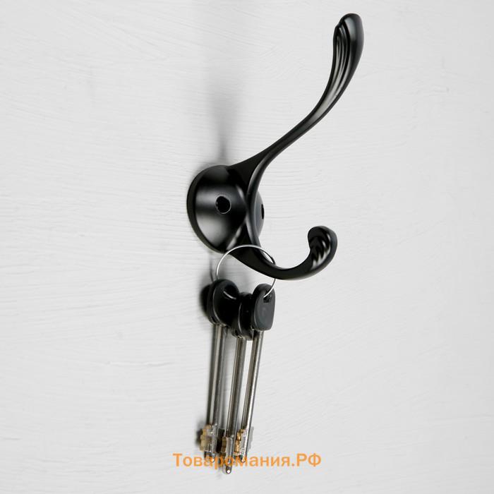 Крючок мебельный CAPPIO RARITY, двухрожковый, черный