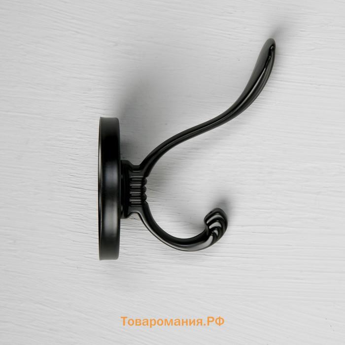 Крючок мебельный CAPPIO VINTAGE, двухрожковый, черный