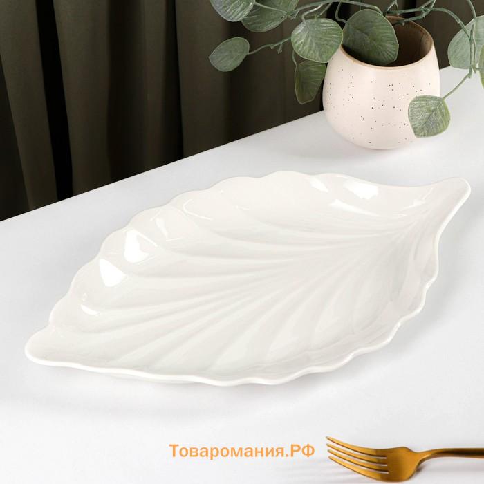 Блюдо керамическое «Лист», 35,5×21 см