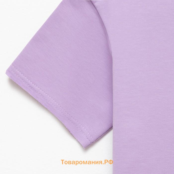 Костюм детский (футболка, шорты) MINAKU: Casual Collection цвет лиловый, рост 104