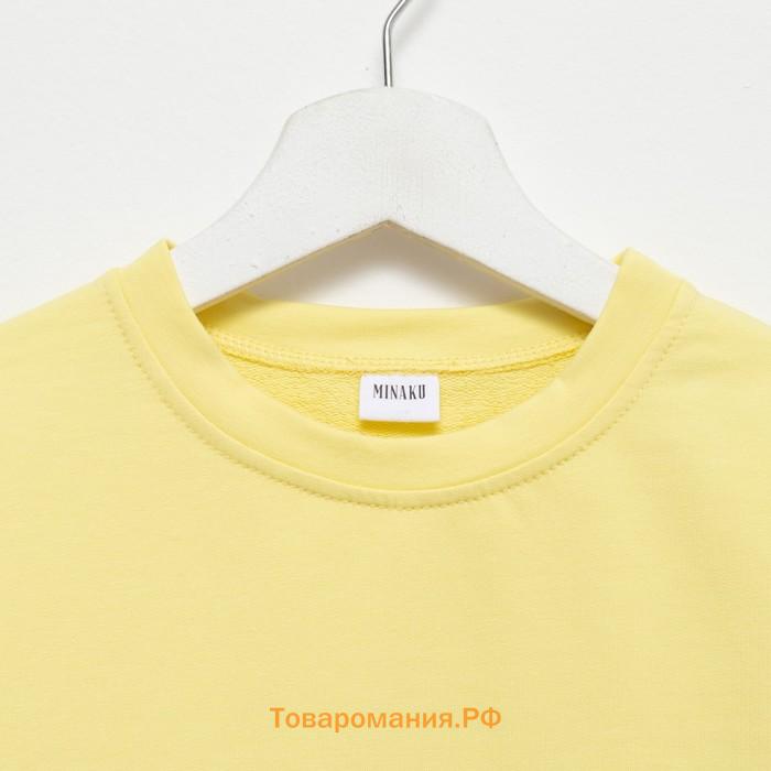 Костюм детский (футболка, шорты) MINAKU: Casual Collection цвет лимонный, рост 110