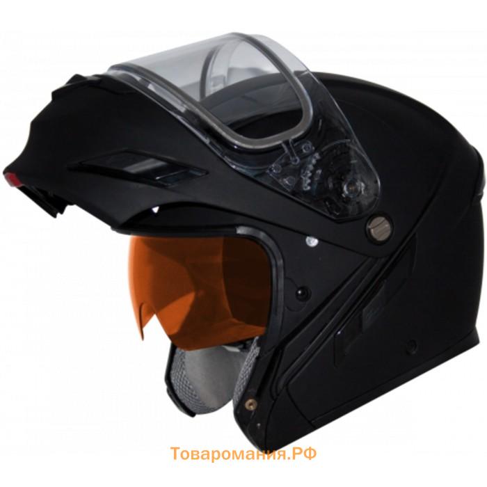 Шлем снегоходный ZOX Brigade, стекло с электроподогревом, матовый, размер XXXL, чёрный
