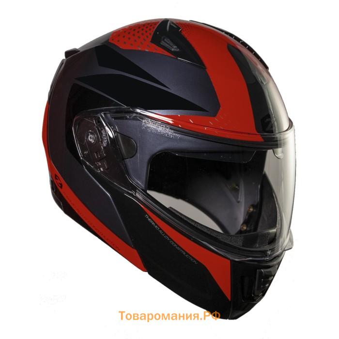 Шлем снегоходный ZOX Condor Parkway, стекло с электроподогревом, глянец, размер L, красный, чёрный