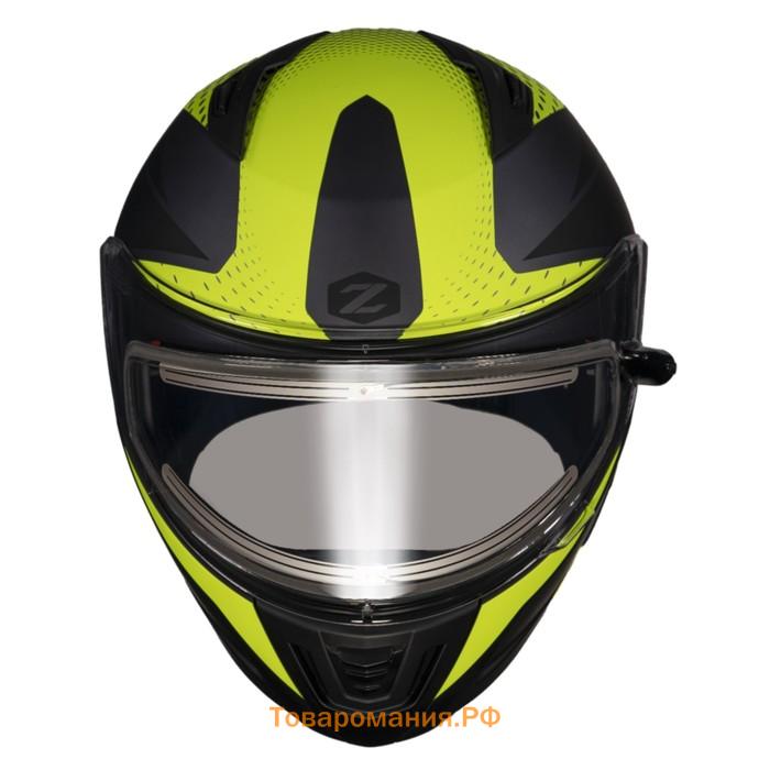 Шлем снегоходный ZOX Condor Parkway, стекло с электроподогревом, матовый, размер XL, жёлтый, чёрный