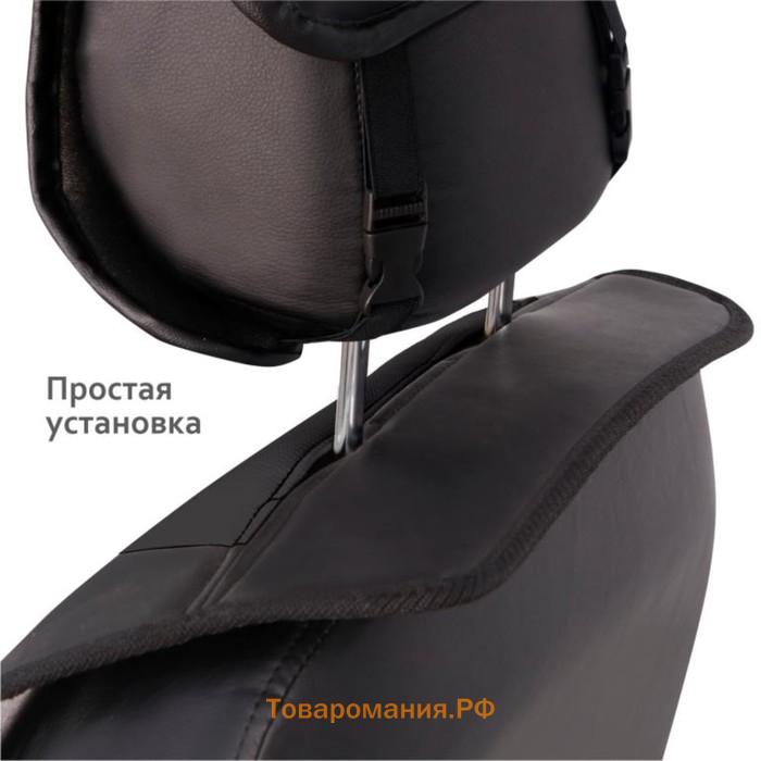 Накидка на сиденье универсальная VOIN Cover Plain, экокожа, комплект 1шт, поролон 7мм,черный   77718