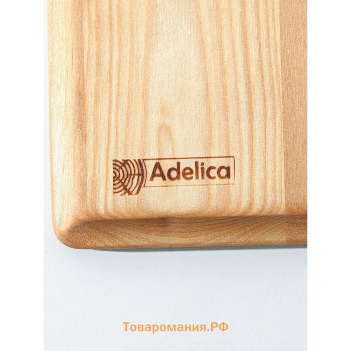 Доска - блюдо для подачи сервировочная Adelica «Лопата», 25×16,7×1,8 см, пропитано минеральным маслом, берёза