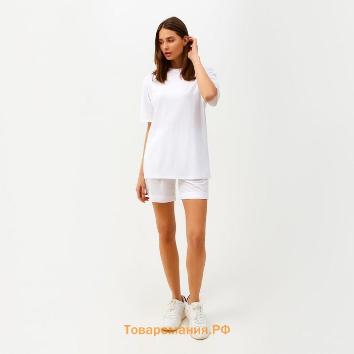 Костюм женский (футболка, шорты) MINAKU: Casual collection цвет белый, размер 46