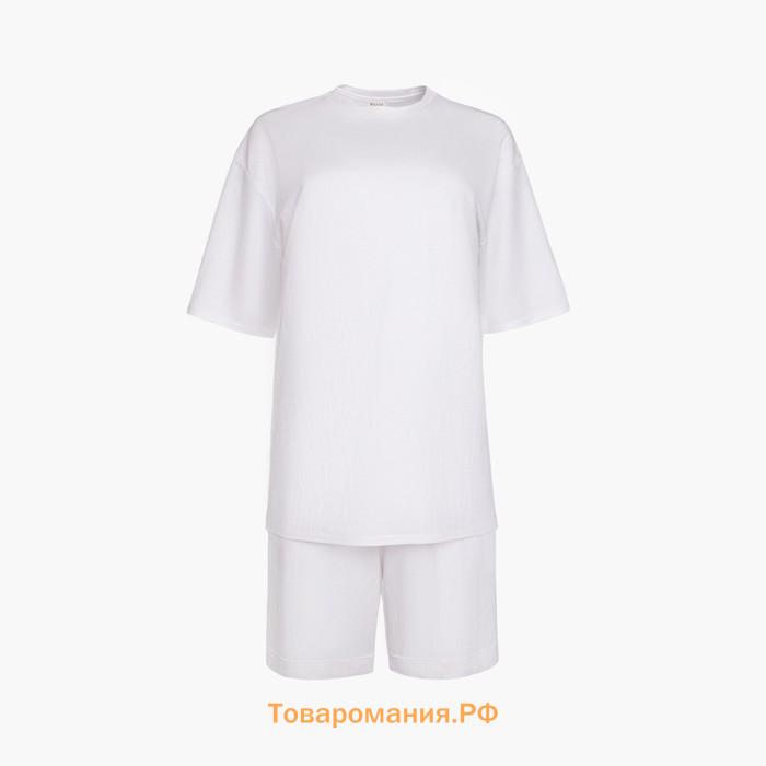 Костюм женский (футболка, шорты) MINAKU: Casual collection цвет белый, размер 54