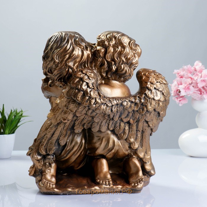 Фигура "Ангел и Фея сидя" большой бронза 23х36х40см