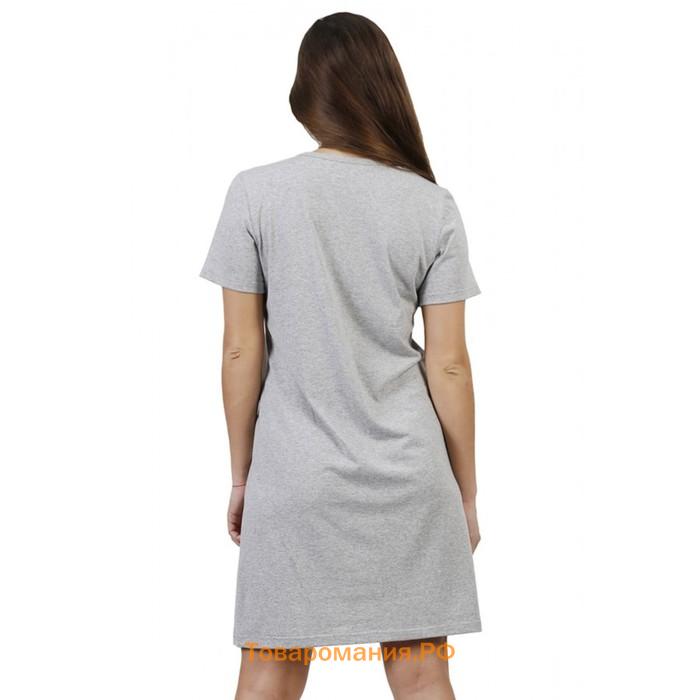 Туника женская RELAX, размер 52, цвет серый-меланж