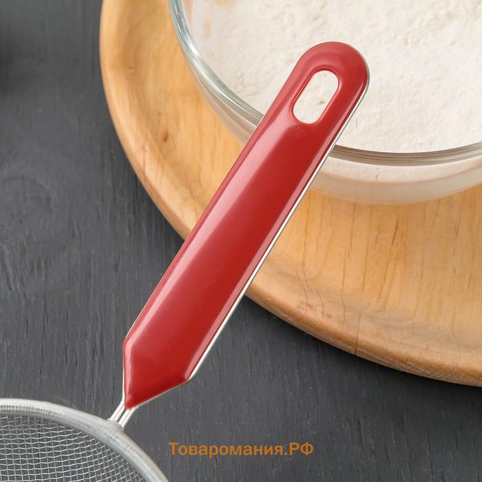 Сито, набор 3 шт., d=8 см, d=10 см, d=11.7 см, красное