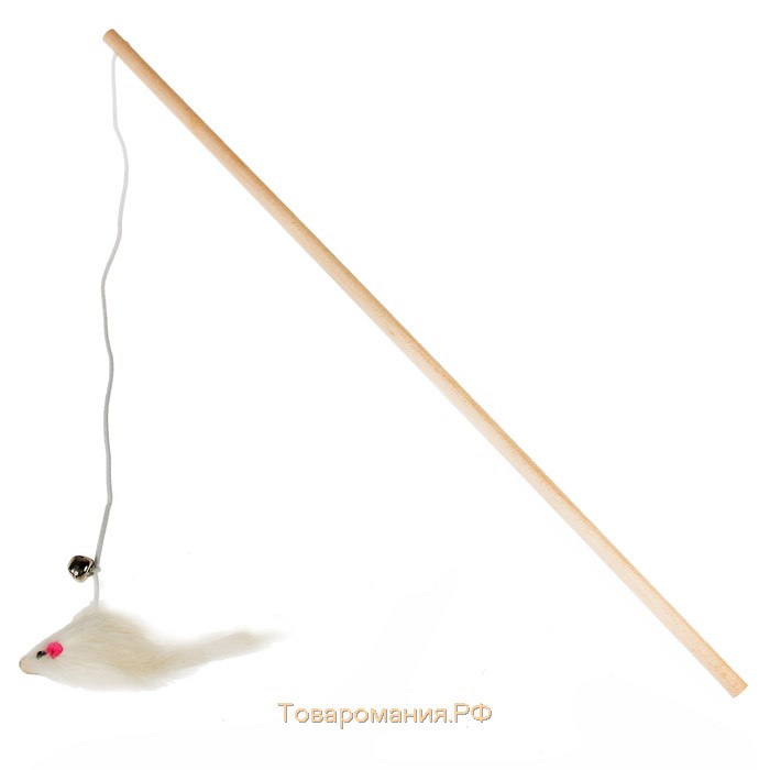 Дразнилка Мышь на деревянной палочке, 36 см