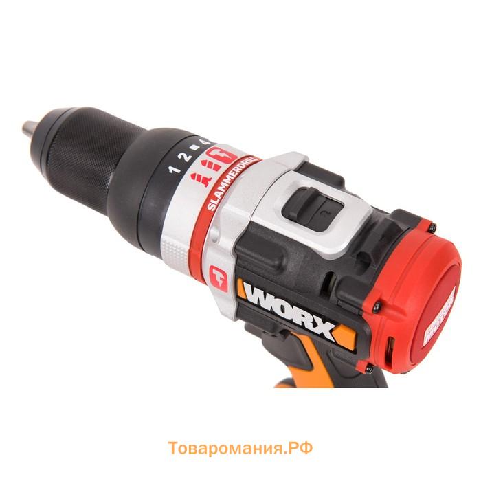 Дрель-шуруповерт ударная аккумуляторная WORX WX354.9, 20 В, 60 Нм, без ЗУ и АКБ