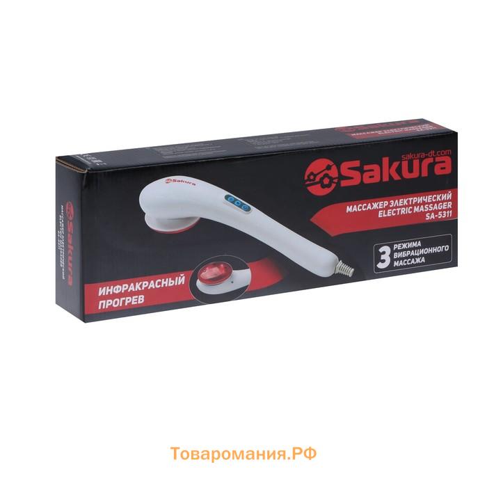 Массажер для тела Sakura SA-5311, 9 Вт, вибрационный массаж, ИК-прогрев, 3 режима, 220 В