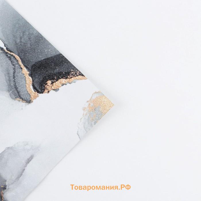 Бумага упаковочная глянцевая двухсторонняя «Тёмный мрамор», 70 х 100 см