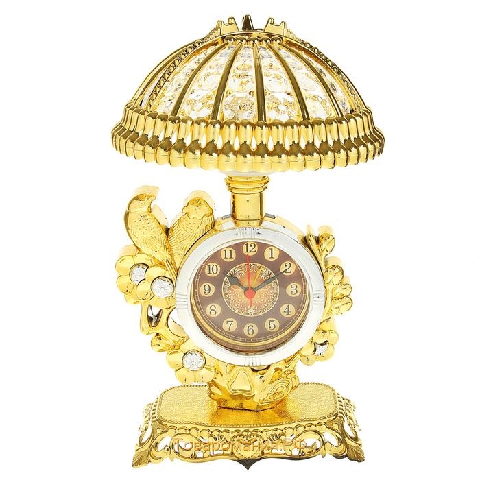 Часы - будильник "Каминные. Попугаи", с подсветкой - ночником, дискретный ход, 16 х 31 см