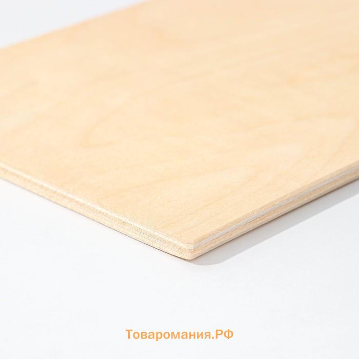 Доска разделочная деревянная с отверстием, 36,5×20×0,9 см, фанера