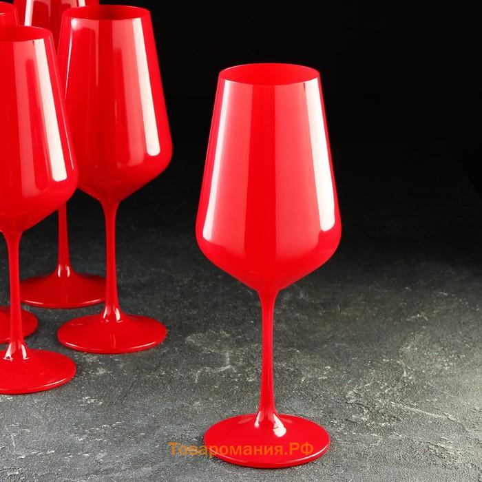 Набор бокалов для вина «Сандра», 450 мл, 6 шт, цвет красный