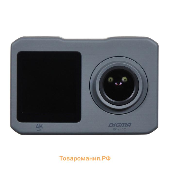 Экшн-камера Digma DiCam 520, Sony IMX386, 16 МП, серая