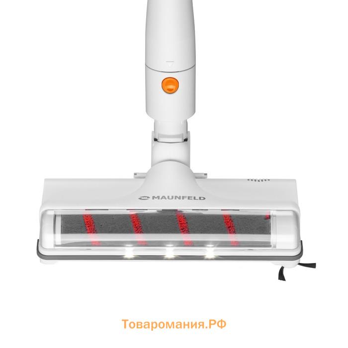 Пылесос вертикальный беспроводной MAUNFELD MF-2034OR PRO, 250 Вт, 0.65 л, бело-оранжевый