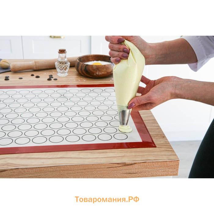 Армированный коврик для выпечки «Макарон», силикон, 60×40 см