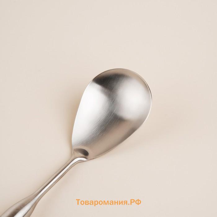 Ложка гарнирная SL Home «Рустик», 33×8 см, нержавеющая сталь, серебристая