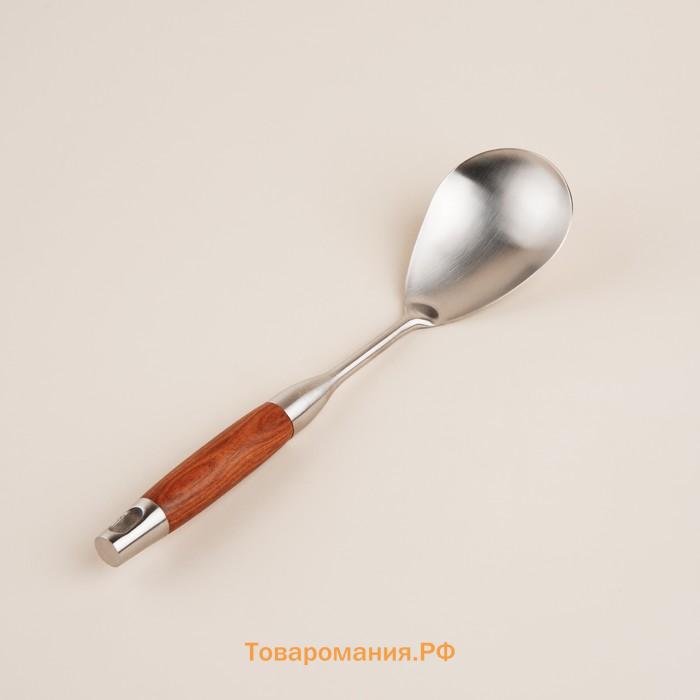 Ложка гарнирная SL Home «Рустик», 33×8 см, нержавеющая сталь, серебристая