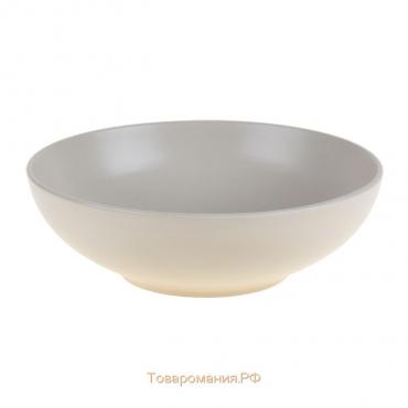 Тарелка керамическая суповая «Пастель», 700 мл, d=18 см, цвет крем-брюле