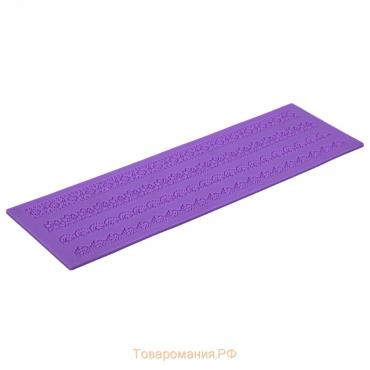 Силиконовый коврик для айсинга «Узкие полосы», 39×12 см, цвет розовый