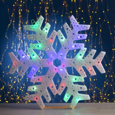 Светодиодная фигура «Снежинка» 40 см, пластик, 220 В, свечение мульти (RG/RB)