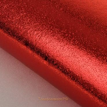 Бумага упаковочная фольгированная, красный, 50 х 70 см