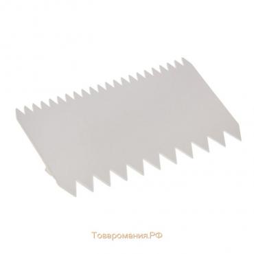 Шпатель кондитерский «Зубчики», 11×7 см, цвет белый