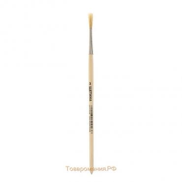 Кисть Щетина круглая № 3 (диаметр обоймы 3 мм; длина волоса 16 мм), деревянная ручка, Calligrata