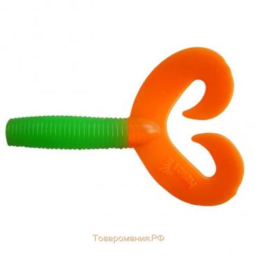 Твистер Helios Credo Double Tail Lime & Orange, 7.5 см, 7 шт. (HS-12-020)