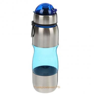 Бутылка для воды велосипедная, 650 мл, с поильником, 24.5 х 8 см