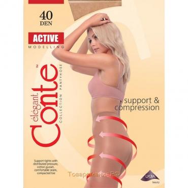 Колготки женские Conte Elegant Active, 40 den, размер 6, цвет mocca