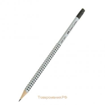 Карандаш чернографитный Faber-Castell профессиональные Grip 2001 с ластиком HB трёхгранный корпус, массажные шашечки