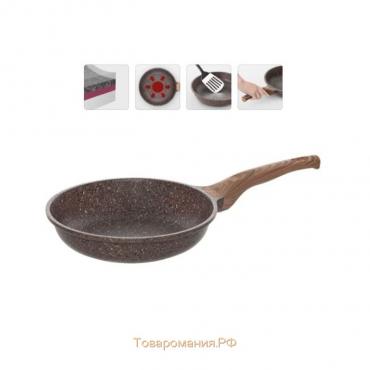 Сковорода Nadoba Greta, антипригарное покрытие, d=24 см, цвет коричневый