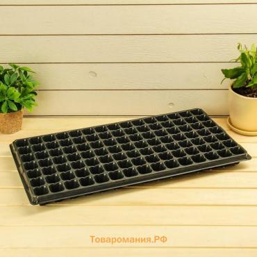 Кассета для рассады Greengo на 105 ячеек, по 20 мл, из пластика, чёрная, 55×29.5×3 см