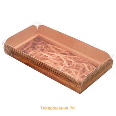 Коробка кондитерская с PVC-крышкой «Hand made», 10.5 х 21 х 3 см