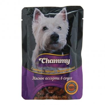 Влажный корм Chammy для собак, мясное ассорти в соусе, 85 г