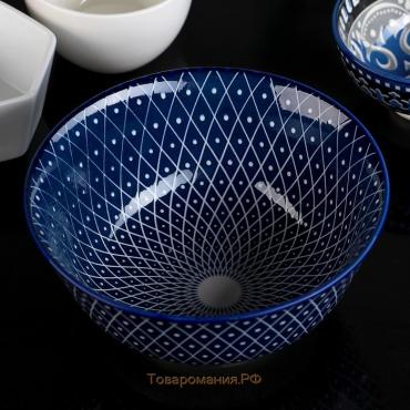 Салатник керамический «Бодом»,600 мл, d=14,5 см, цвет синий