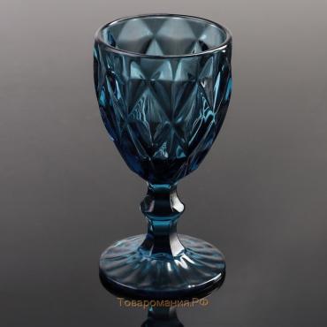 Бокал из стекла Magistro «Круиз», 250 мл, 8×15,3 см, цвет синий